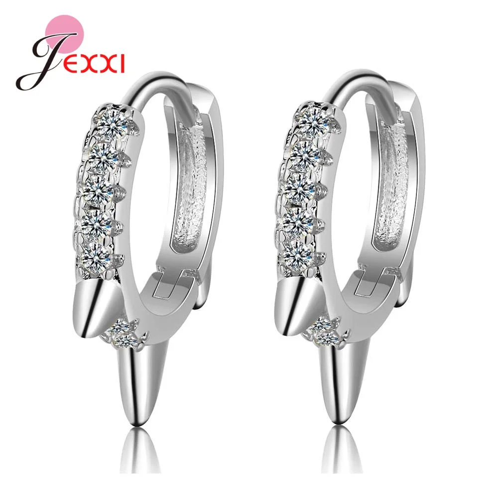 Модные серьги в стиле хип хоп Прозрачные Серьги из стерлингового серебра S925