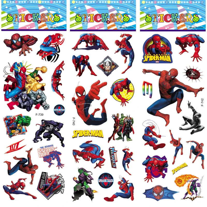 10 листов, 27 стилей, стикеры героев фильма Marvel, Капитан Америка, Веном, 3D пузырьки, Пуффи, Супермен, детские игрушки для мальчиков