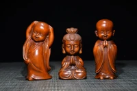 3chinese folk collection seikos boxwood sambo buddha zen mind baby buddha set office ornaments town house exorcism