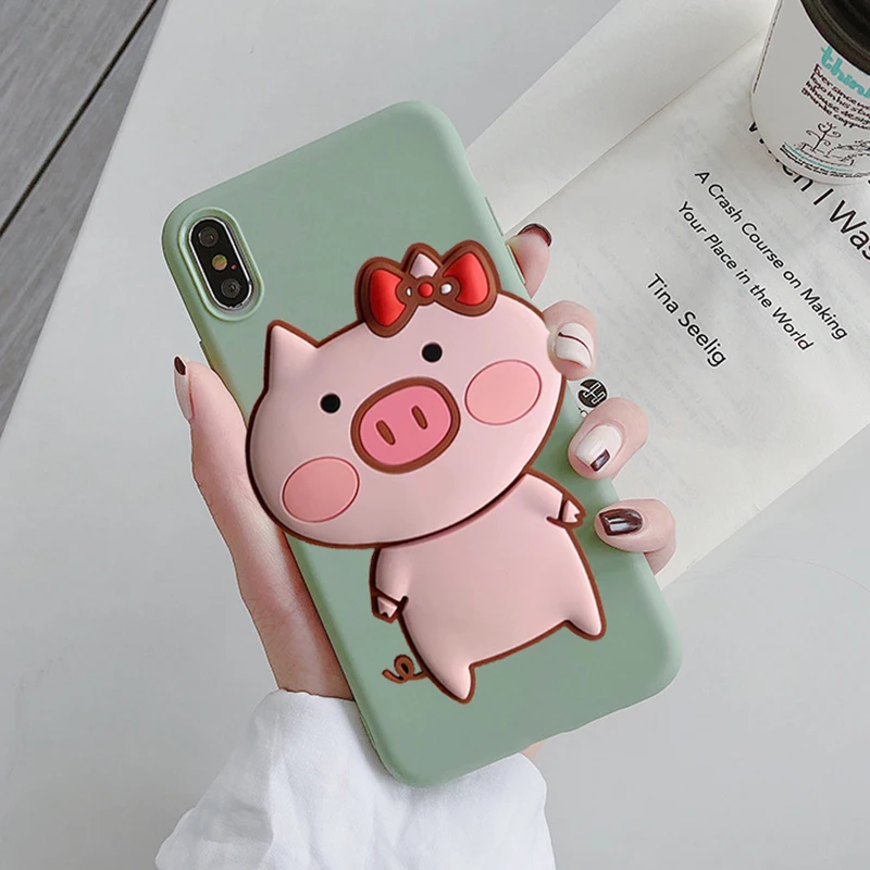 Милый чехол для телефона с рисунком поросенка для Xiaomi mi a1 A2 A3 5X6X8 Lite 9 SE CC9E 9T mi Play mi x 2S Max 3 F1 мягкий чехол из ТПУ с забавным носом - Цвет: BigPig BeanGreen