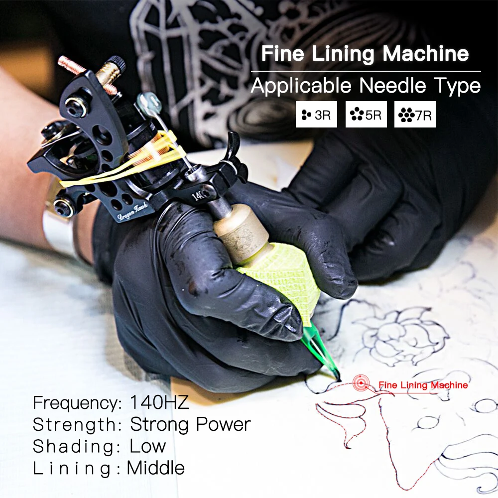 Dragon Hawk профессиональная тату машина 8 перекосов катушки чугуна тонкая подкладка