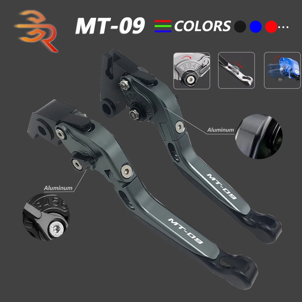 

Brake Clutch Levers Aluminum Adjustable Folding Extendable Motorcycle Accessories For Yamaha MT 09 MT09 MT-09 2014-2018 2017