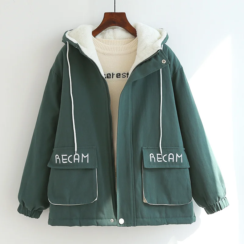 Женская зимняя куртка с капюшоном толстая парка хлопковой подкладкой женская