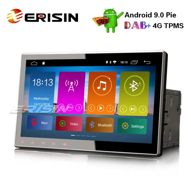Erisin ES2910U 10 1 &quotAndroid 9 0 автомобильный стерео GPS WiFi DAB +/DVR/DTV IN DVD OBD Sat Nav 4G