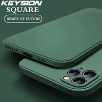 keysion square liquid silicone case for iphone 12 pro max 11 pro se 2020 shockproof phone cover for iphone xs max xr 8 7 6s plus