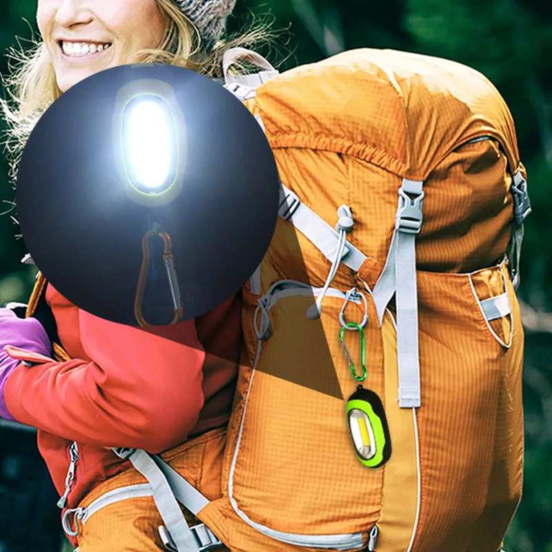 1 шт. портативный мини COB LED брелок флэш светильник фонарь лампа с карабином для