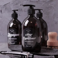 500ml pet soap bottle brown bathroom shower gel refillable bottles shampoo wash hair conditioner lotions press dispenser