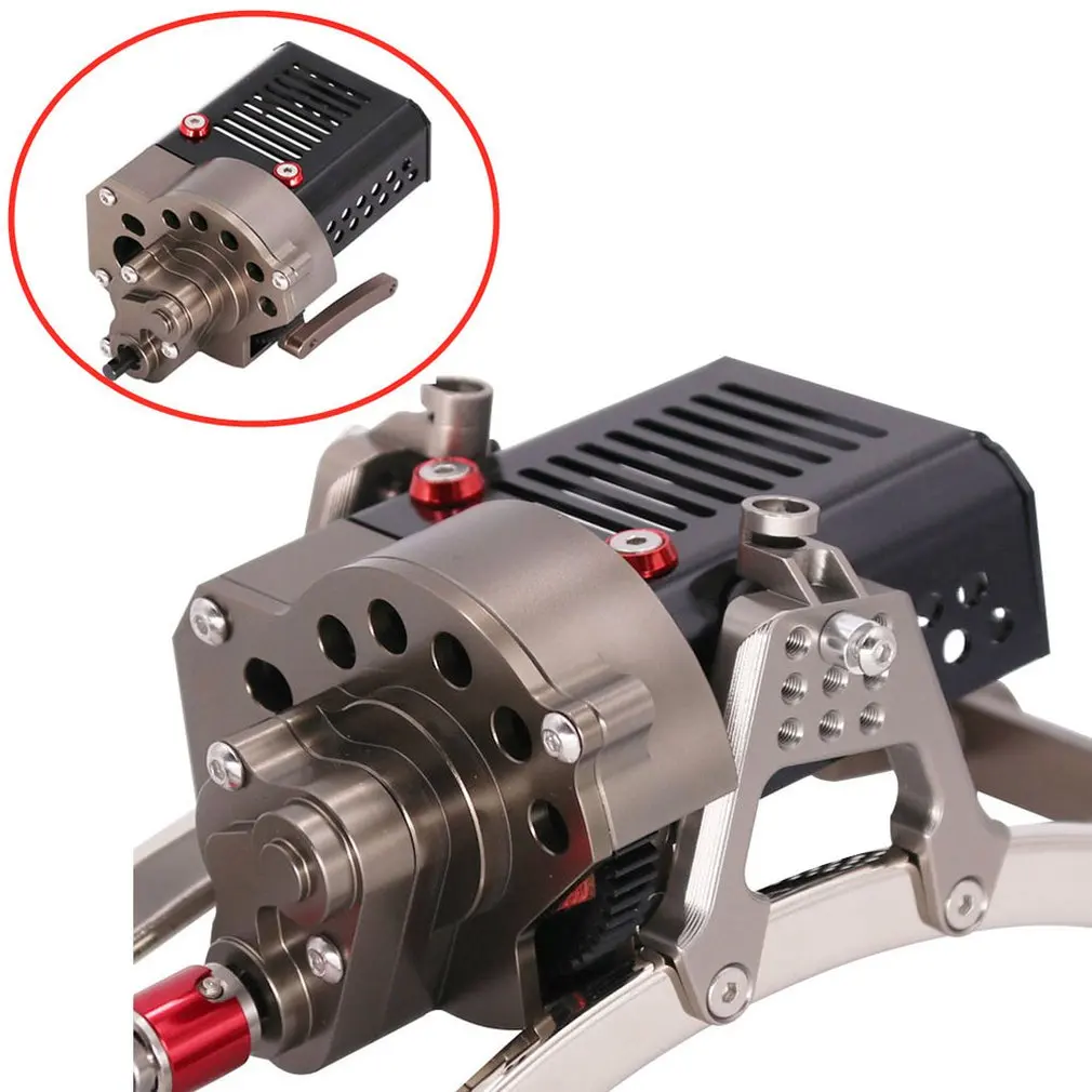 

CNC Metal Front Motor Gearbox Transmission Box+Case+Shaft+Steering Rod+Bracket for Axial SCX10 90046 1/10 RC Crawler Car Accs
