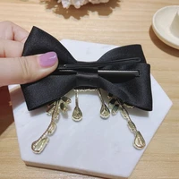 Luxury Korean Square Flower Crystal Barrettes Hairgrips For Women Fashion Sweet Bowknot Clips Hair Jewelry Gifts