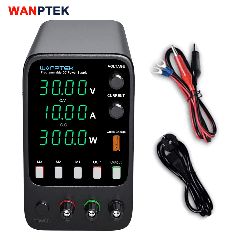 

Wanptek Adjustable DC Power Supply 30V 10A Voltage Regulator LED Digital Lab Stabilizer Switching DC Power 60V 5A Bench Source