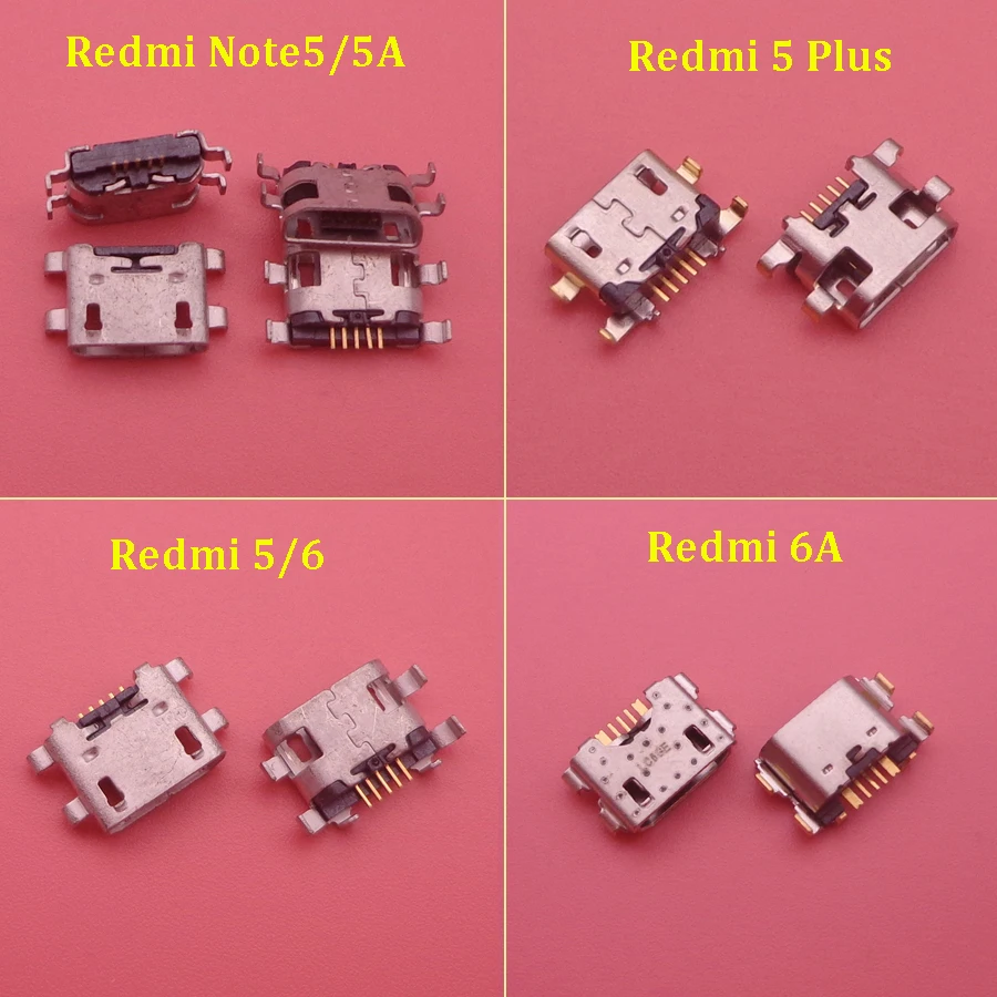 Разъем Micro USB для Xiaomi Redmi 4A 4X 5 plus 6 Note 5A 50 шт. | Мобильные телефоны и аксессуары
