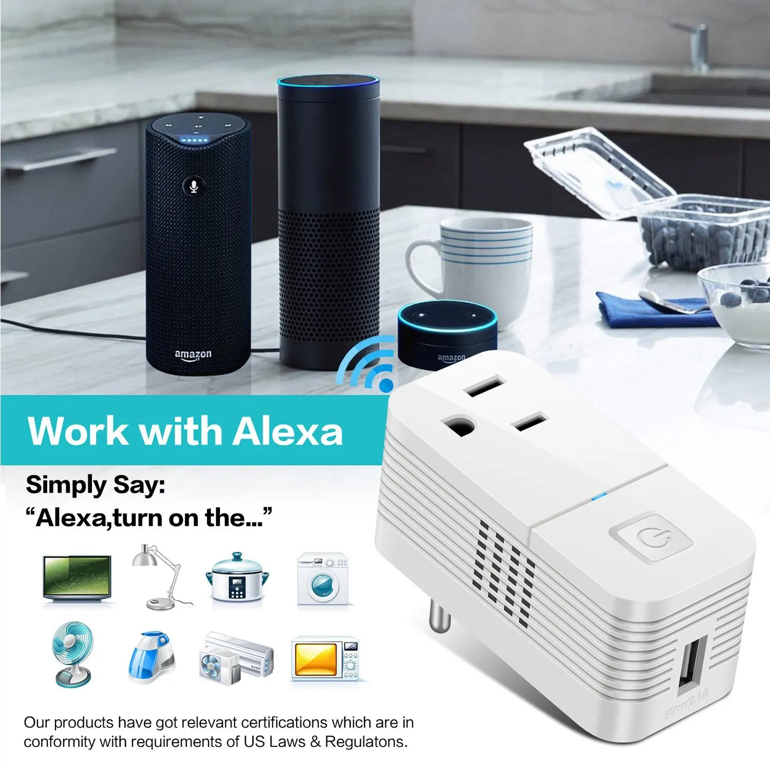 Wifi смарт Мощность Plug электрической розетки с USB Зарядное устройство нами мини