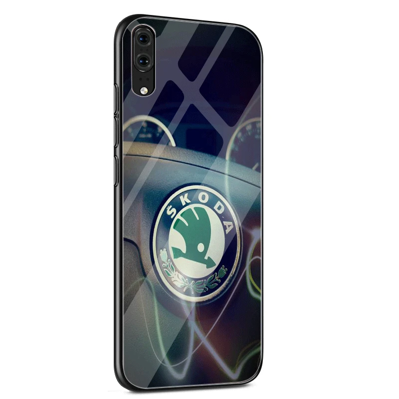 Чехол для мобильного телефона huawei P30 P20 P10 Honor 10 8X Y6 Y9 mate 20 Lite Pro P Smart Cover для автомобиля Skoda Logo Shell