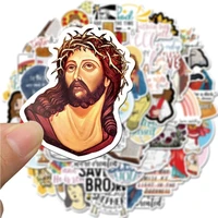 50pcs new jesus christian cartoon graffiti stickers for laptop suitcase guitar motorcycle helmet waterproof diy stickers