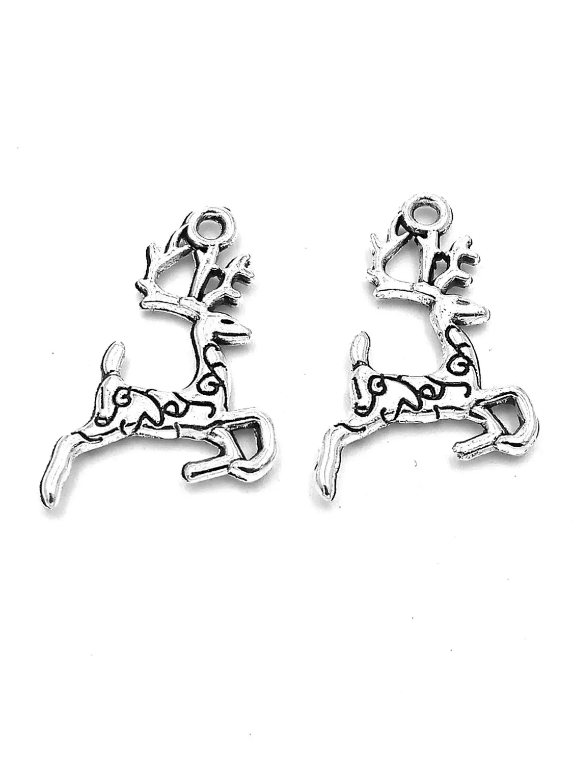 

50pcs Sika deer charms pendant 22x14mm antique silver ornament accessories jewelry making DIY base material