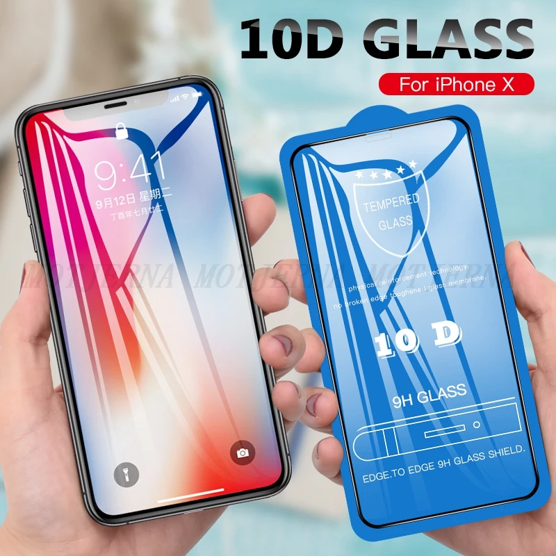 For iPhone XR XS Max X Tempered Glass Ultra Thin 10 Screen Protector for 7 6 6s 8 Plus 11 Pro Toughened |