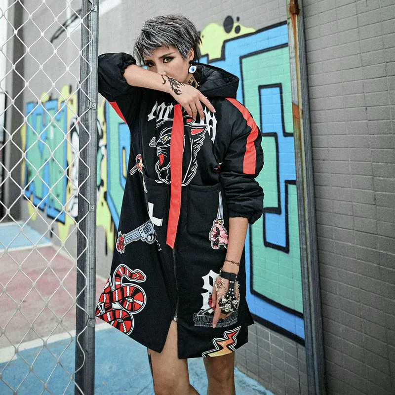 5 Harajuku Стили Девушки Студент Зимнее Хлопковое Пальто Мультфильм Печатный Толстый С Капюшоном Парка Женщины Хлопковое Пальто Женский Мягкая Куртка