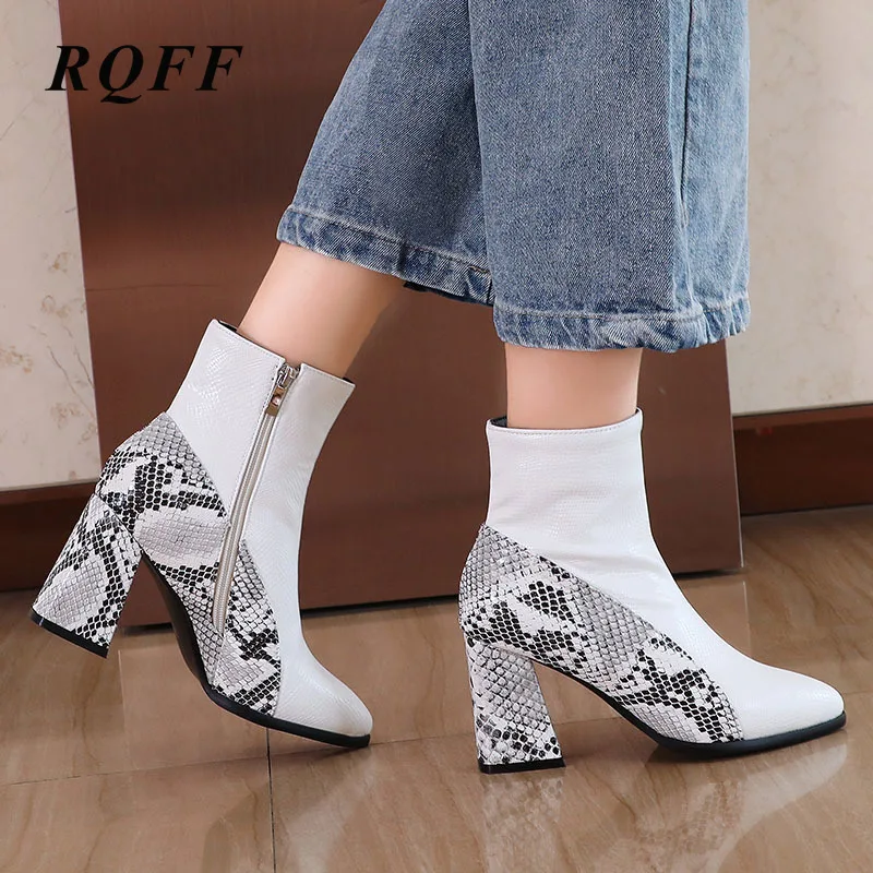 Осенне зимние женские ботильоны большие размеры 43 модная обувь из искусственной