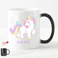 custom name unicorn mug personalised unicorn mugs with lid and spoon 11oz color changed kids coffee cup ceramic magical mugs