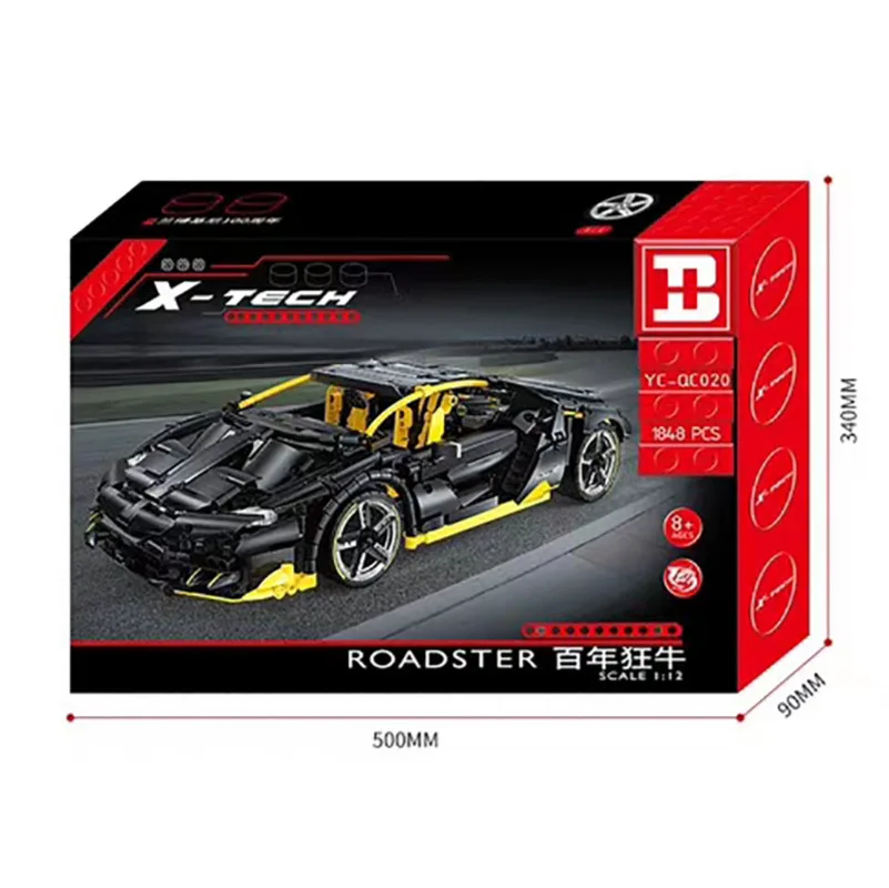 Technic black Lamborghinis Centenario Roadster 1:12 Супер спортивный автомобиль строительные блоки