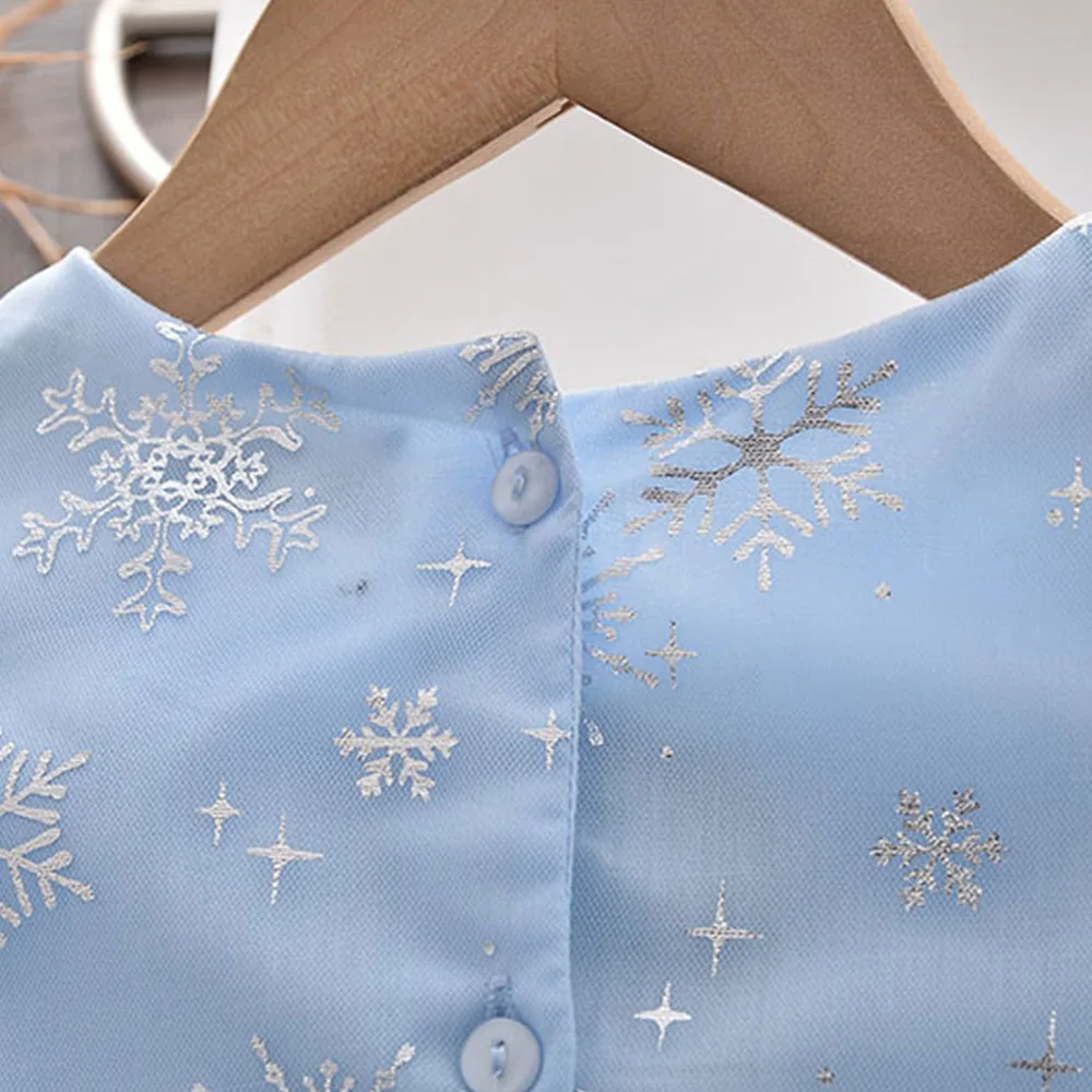 Синие платья принцессы для маленьких девочек Новое Модное детское Сетчатое