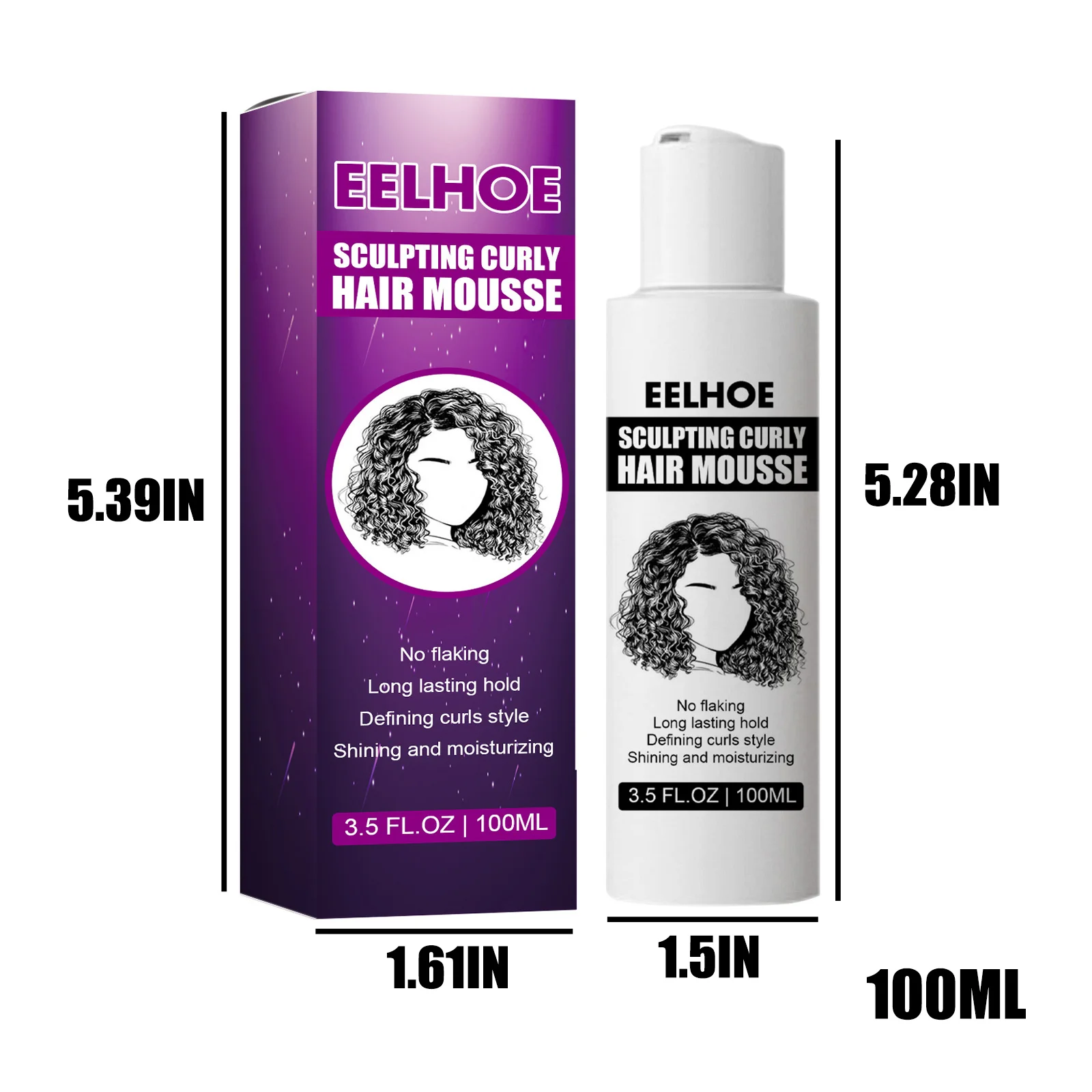 

Curl Defining Cream Perfect Curls Hair Booster Cream Instant Effect Drying Frizz Control Hair Style Setting Bullet Cream