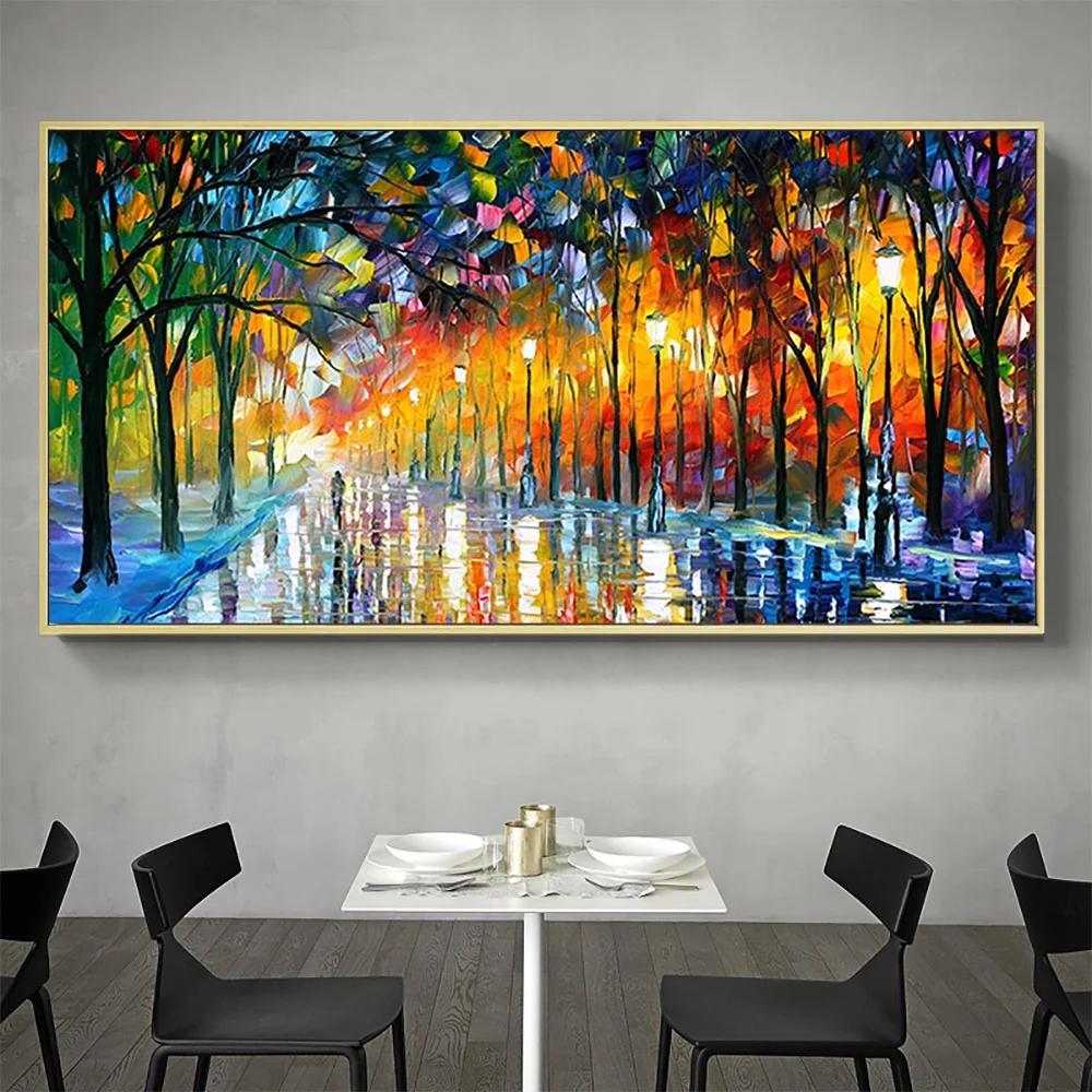 

Abstract Walking Down The Street Oil Painting Print On Canvas Nordic Poster Modern Wall Art Picture For Living Room Home Decor
