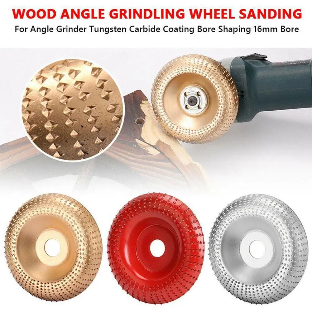

1pcs Round Wood Angle Grinding Wheels Sanding Carving Rotary Tools Abrasive Disc For Angle Grinder Tungsten Carbide 16mm 4 Color