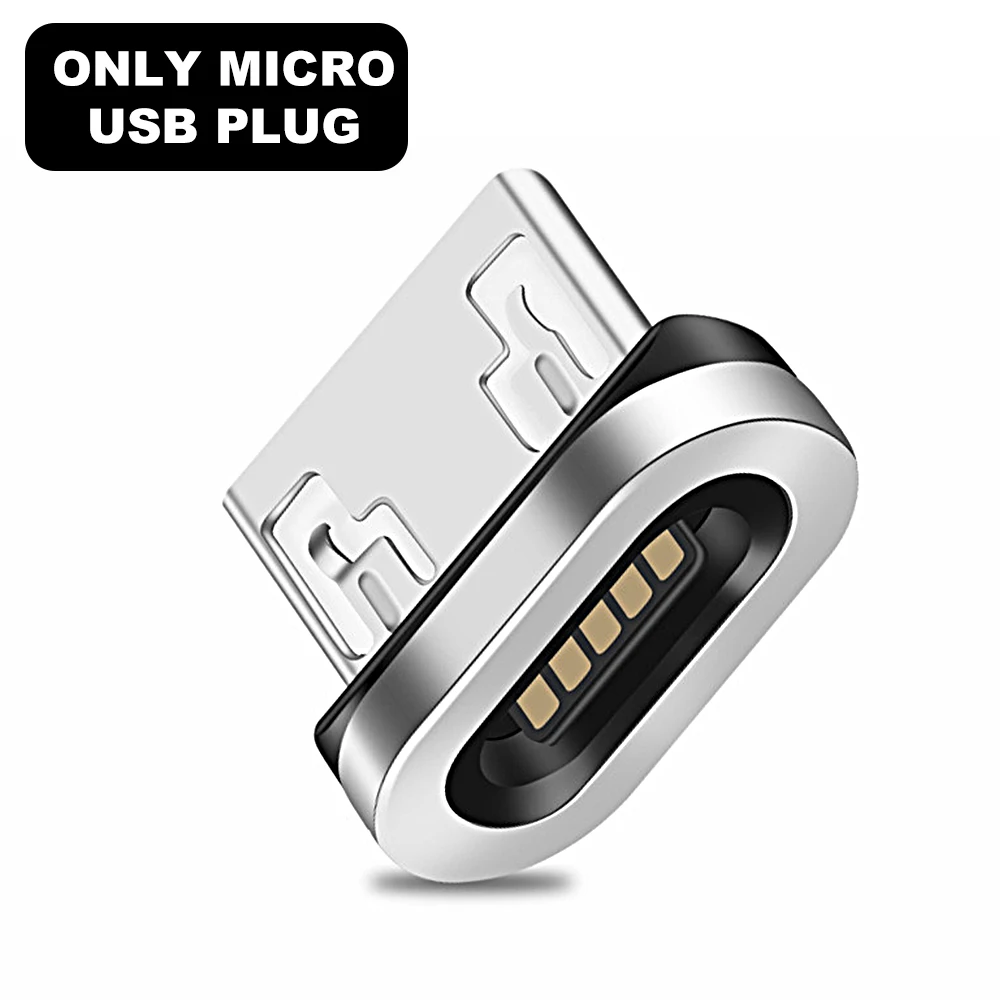Only Plug for Micro Vanniso 1 м 2 м микро USB кабель Магнитный кабель для iphone 3A Быстрая зарядка usb type C мобильный телефон быстрое зарядное устройство магнитный кабель для передачи данных - Цвет: Only Plug for Micro
