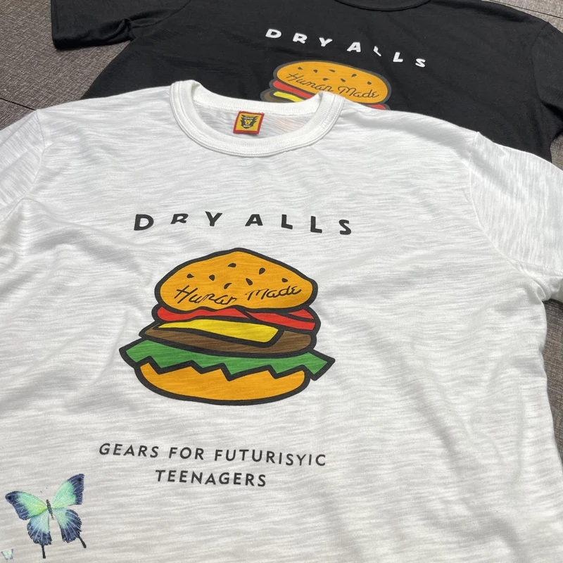 

Human Made T-shirt Hamburger Dry Alls Teenagers Men Women Cotton Humanmade T Shirt