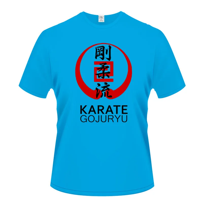 Летняя футболка мужская японская каратэ goju-ryu новая модная из хлопка с круглым