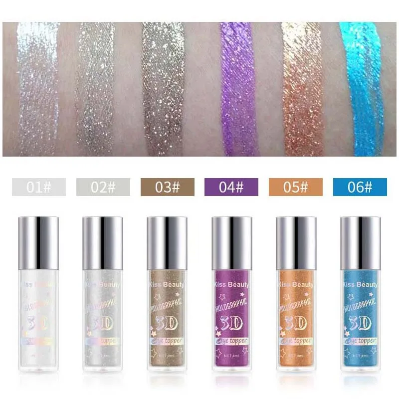 Kissbeauty новые брендовые жидкие тени для век с цветной глиттер и перламутровым