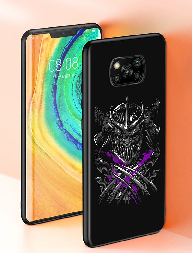 japanese samurai for xiaomi poco x3 nfc x2 m3 m2 f2 pro c3 f1 a2 lite a1 mix3 play silicone soft black phone case free global shipping
