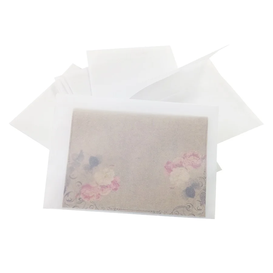 

100pcs/lot Blank Translucent vellum envelopes DIY Multifunction Gift card envelope Wholesale