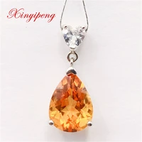 xin yipeng fine gem jewelry s925 sterling silver inlaid natural citrine pendant anniversary party gift for women free shipping