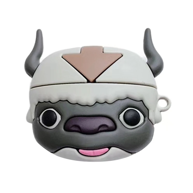 

Cartoon Caw Anime Avatar Appa Silicone Protect Antishock Cover for Airpods Pro Charging Case with Carabiner