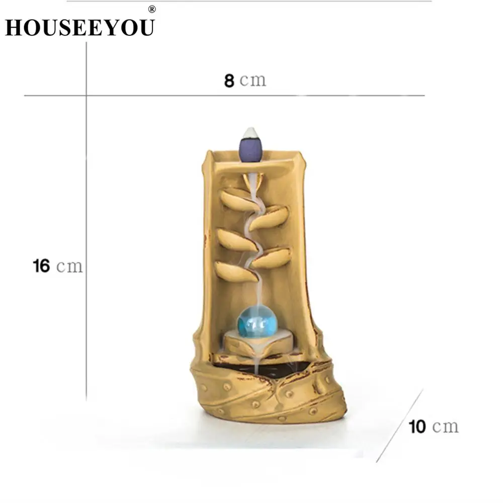 Курильница для благовоний керамическая горелка с бамбуковым покрытием