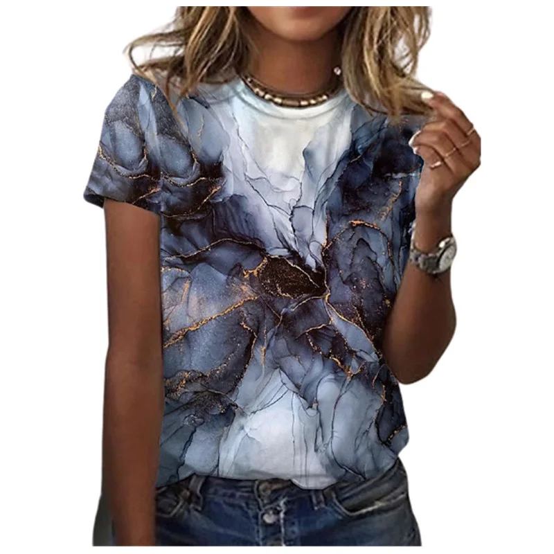 

New Fashion Casual 3XL Plus Size Women 3D Floral Print T Shirt O-Neck Short Sleeve Shirt Streetwear Ladies Tee Tops Plus Size
