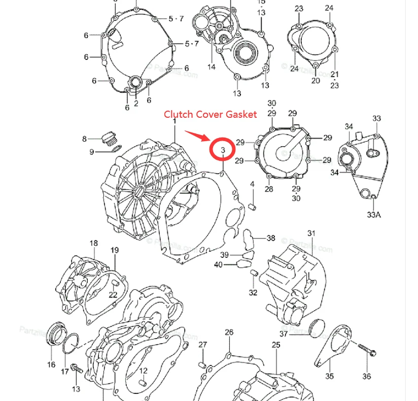 Прокладка крышки сцепления мотоцикла для Suzuki GSXR600 GSXR750 00 05 GSXR1000 01 08 GSR600 06 10 GSR750 11 16