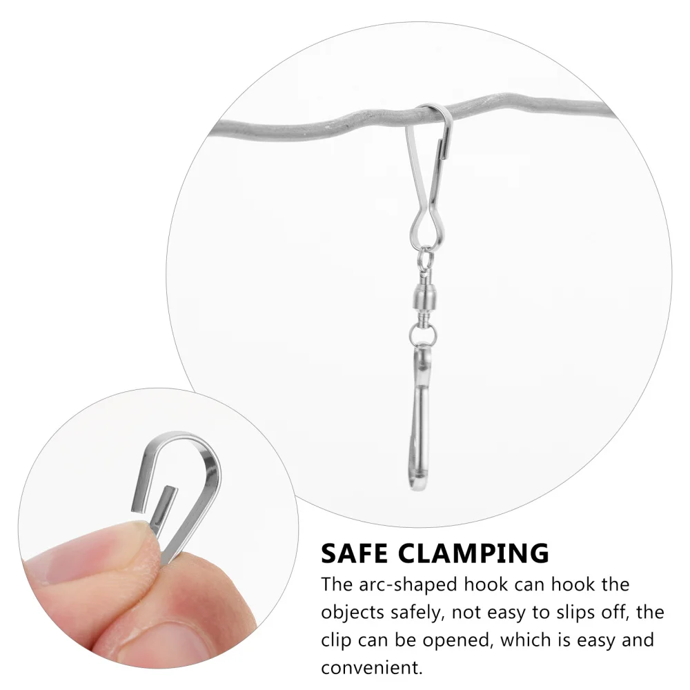 

10Pcs Decorative Swivel Hook Clips Hanger for Wind Chimes (Silver)