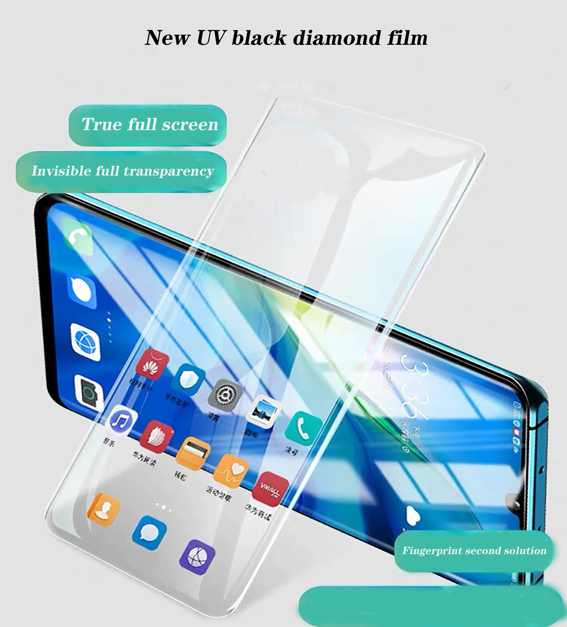 Прозрачный изогнутый УФ жидкий Полный Клей закаленное стекло для huawei P30 pro P20 lite mate