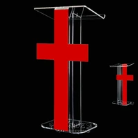 best selling pulpit lectern white red color easy assembly detachable hotel rostrum for conference church exhibition