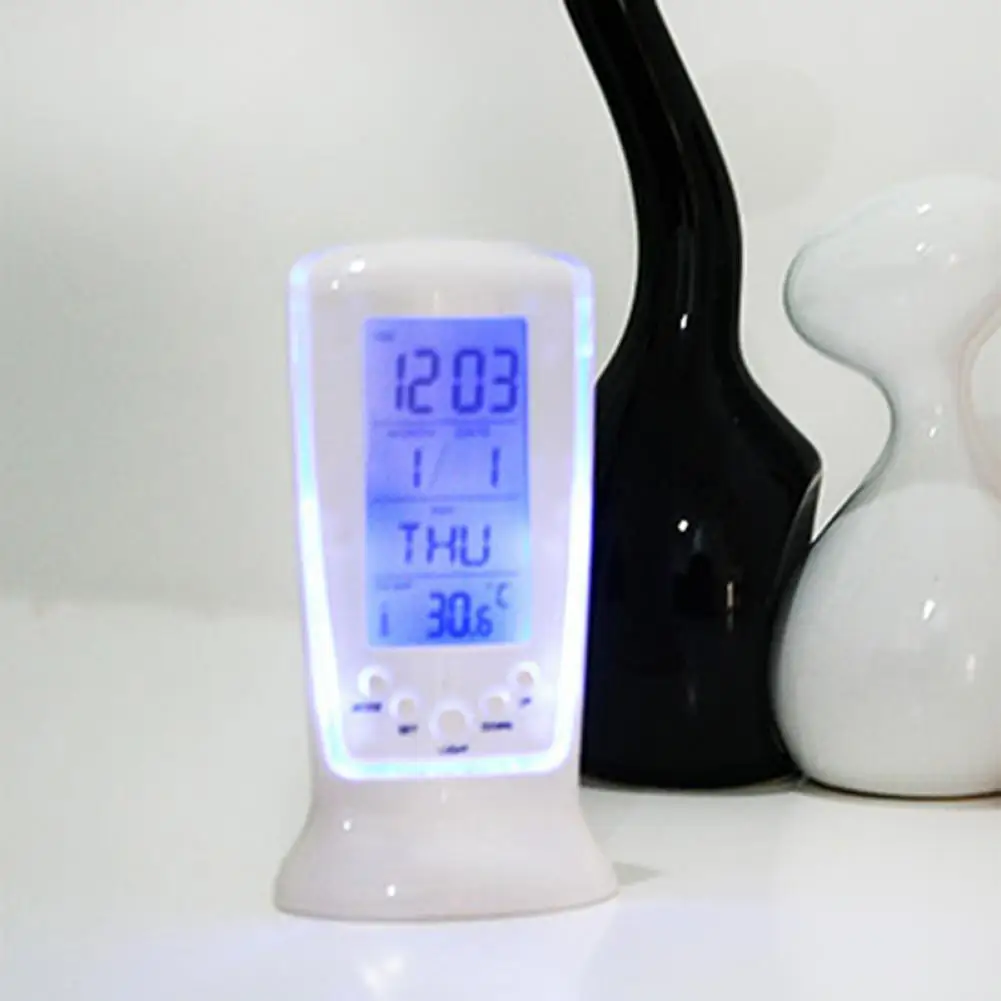 

LED Digital Alarm Clock with Blue Backlight Electronic Calendar Thermometer Gift