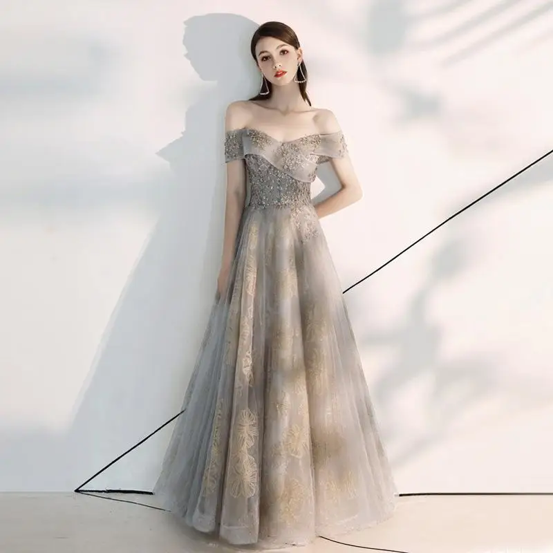 Элегантные длинные вечерние платья с открытыми плечами Vestido Debutante модное платье