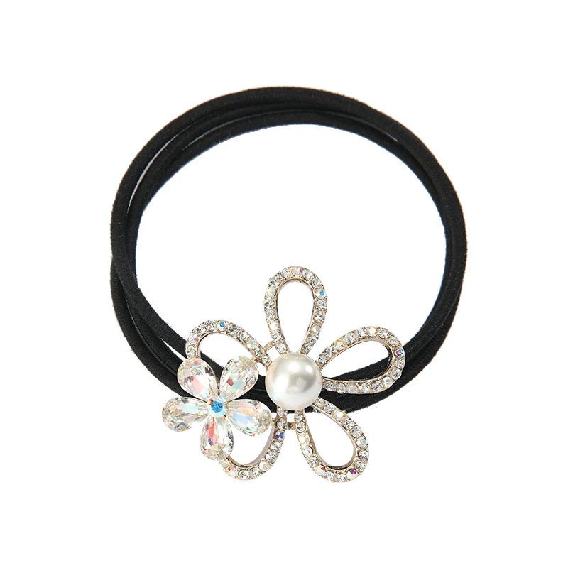 

Rhinestone flower hair rope for women Elastic Hair Bands for girls Headband Ponytail Ties Rope hair ring rope Hair Accessories