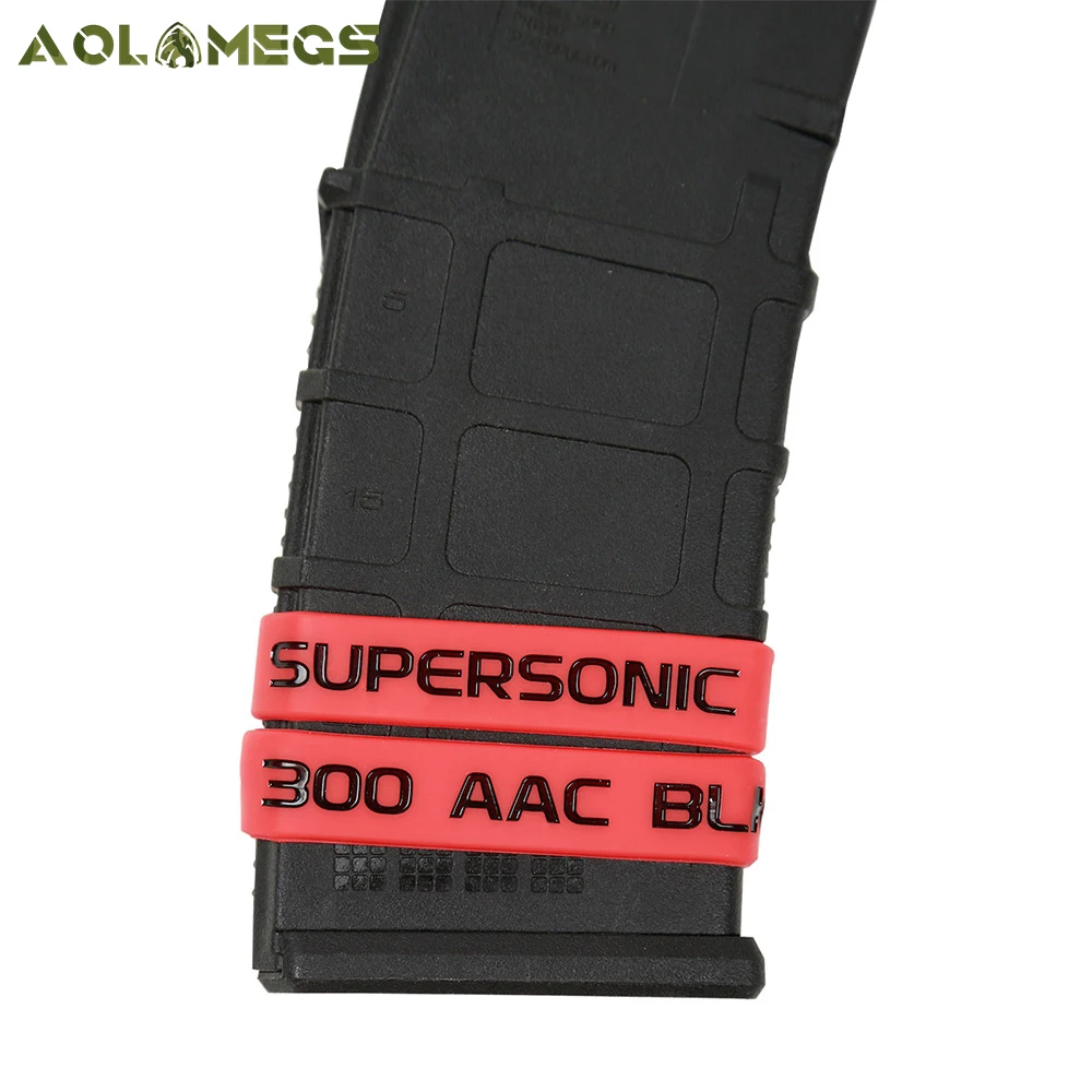 

AOLAMEGS 6 PCS 300 Blackout Supersonic 300 AAC BLK Magazine Marking Bands 3 Color Optional Gun Marking Bands