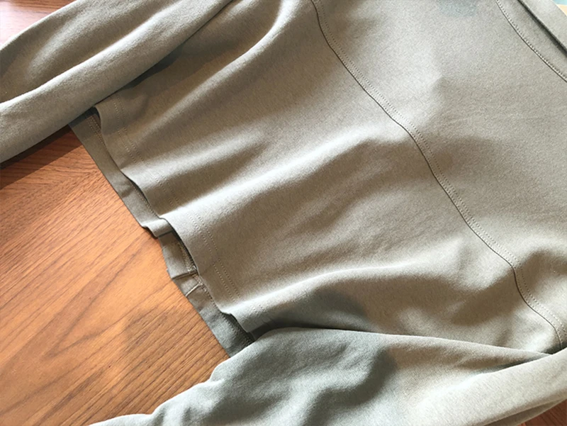 

[EAM] Loose Fit Green Contrast Color Big Size Jacket New Lapel Long Sleeve Women Coat Fashion Tide Spring Autumn 2021 1Y268