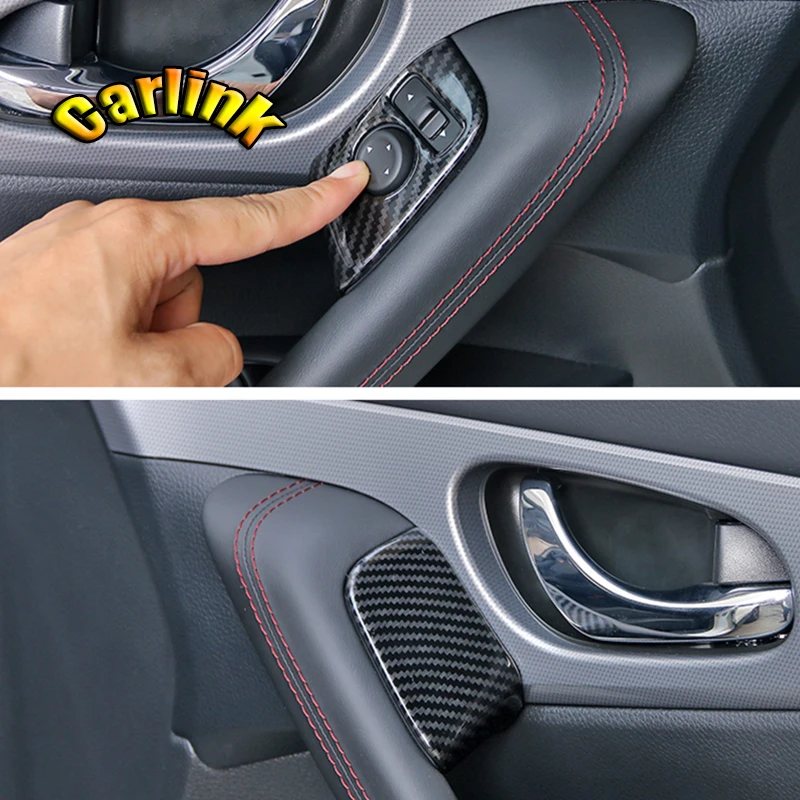 Для Nissan Qashqai J11 2017 2018 ABS Матовый/углеродное волокно интерьер автомобиля передняя