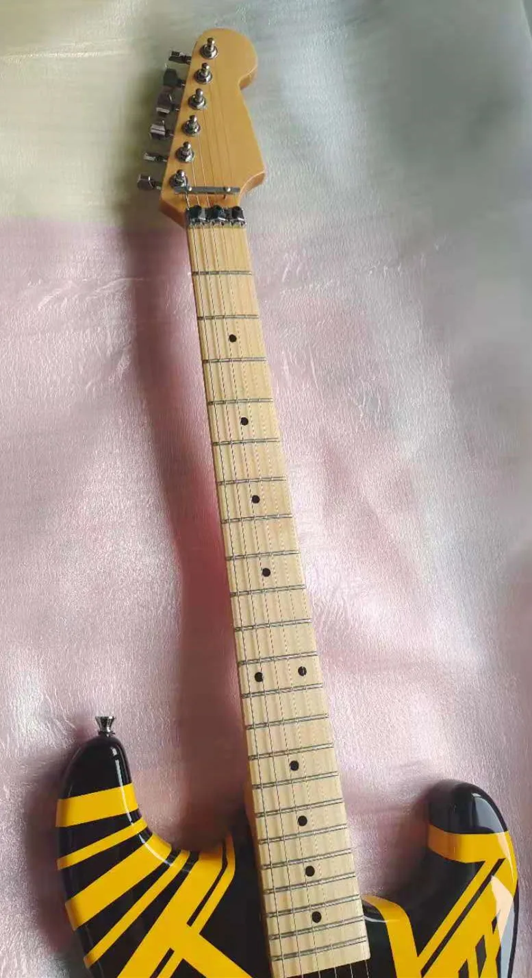 Электрическая гитара 5150 желтые и белые полосы точечная распродажа бесплатная