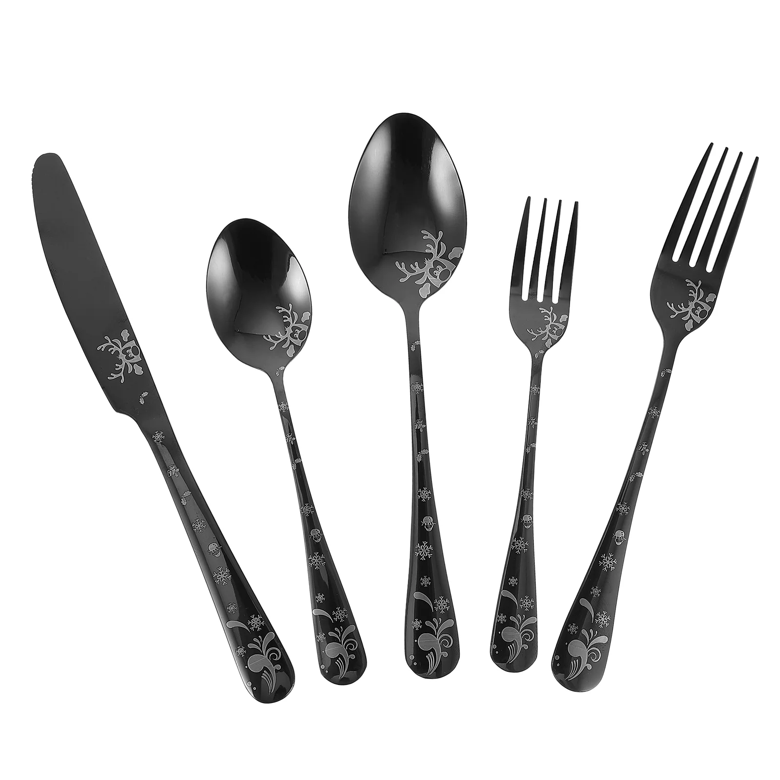 

5 шт., набор ложек и вилок из нержавеющей стали